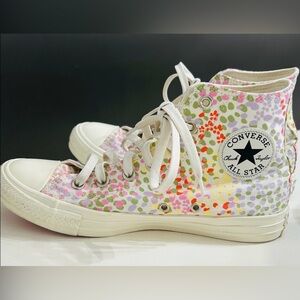 Converse Chuck Taylor All Star High Floral Print Egret Mix Shoes-Womens 10